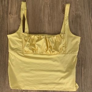 CUTE YELLOW RUCHE TOP